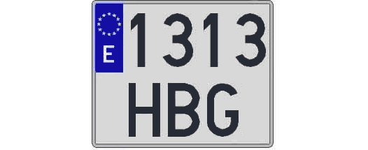 1313HBG matricula cuadrada