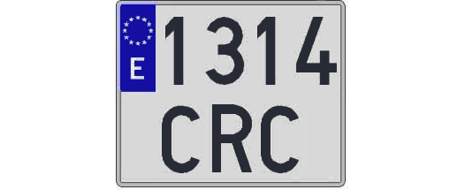 1314CRC matricula cuadrada