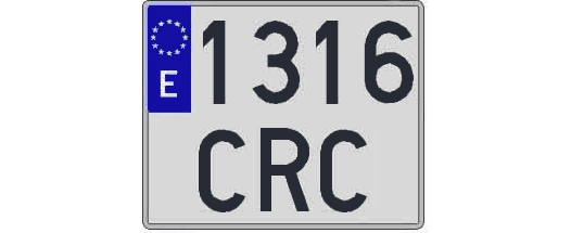 1316CRC matricula cuadrada