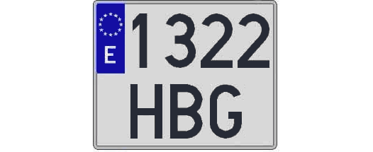 1322HBG matricula cuadrada