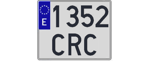 1352CRC matricula cuadrada