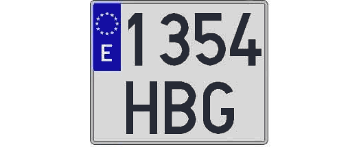 1354HBG matricula cuadrada