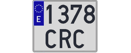 1378CRC matricula cuadrada