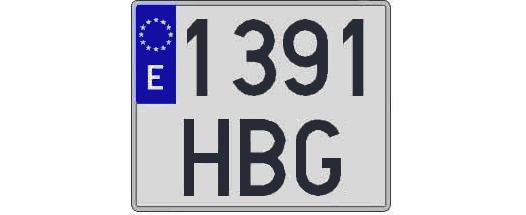 1391HBG matricula cuadrada