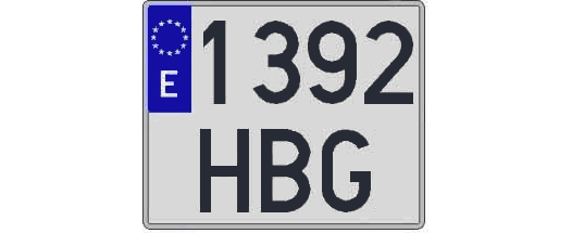 1392HBG matricula cuadrada