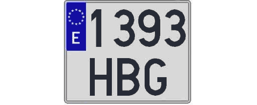 1393HBG matricula cuadrada