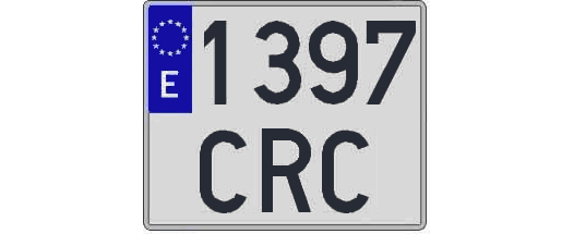 1397CRC matricula cuadrada