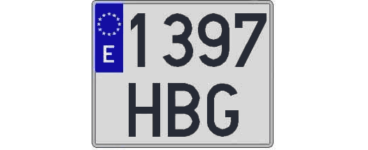 1397HBG matricula cuadrada