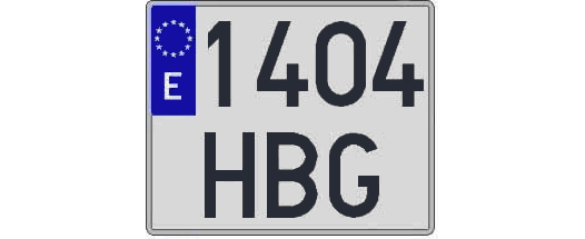 1404HBG matricula cuadrada