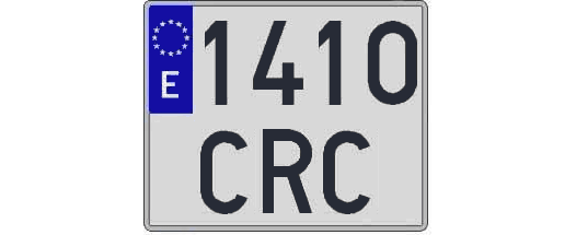 1410CRC matricula cuadrada