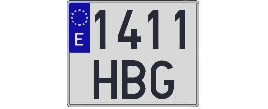 1411HBG matricula cuadrada
