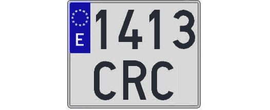 1413CRC matricula cuadrada