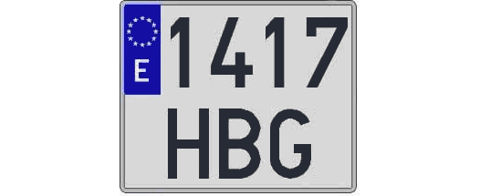 1417HBG matricula cuadrada