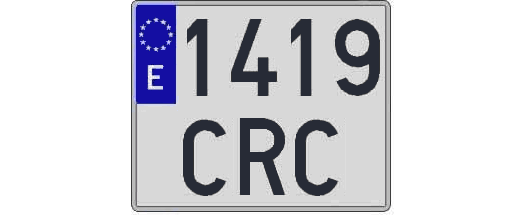 1419CRC matricula cuadrada