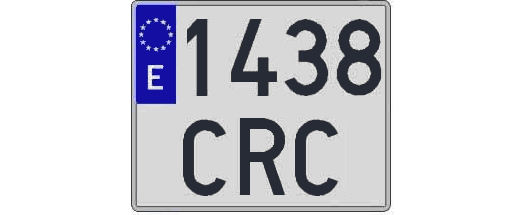1438CRC matricula cuadrada