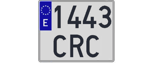 1443CRC matricula cuadrada