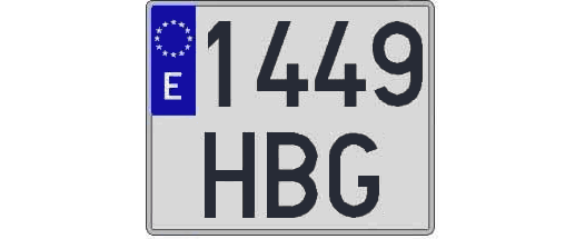 1449HBG matricula cuadrada