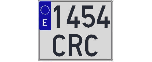 1454CRC matricula cuadrada