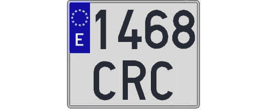 1468CRC matricula cuadrada