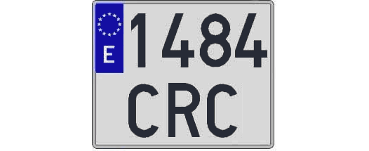 1484CRC matricula cuadrada