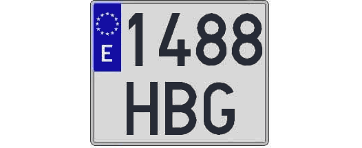1488HBG matricula cuadrada