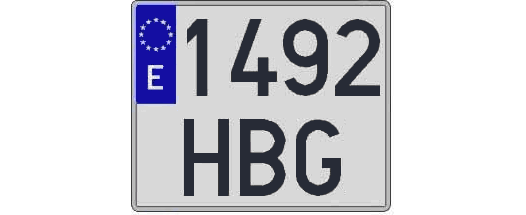 1492HBG matricula cuadrada