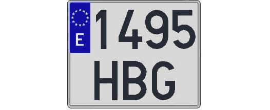 1495HBG matricula cuadrada