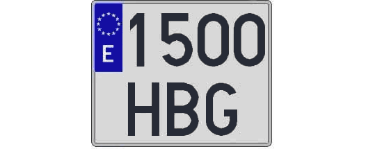 1500HBG matricula cuadrada