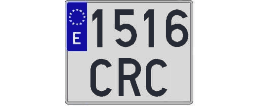 1516CRC matricula cuadrada