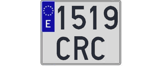 1519CRC matricula cuadrada