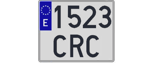 1523CRC matricula cuadrada