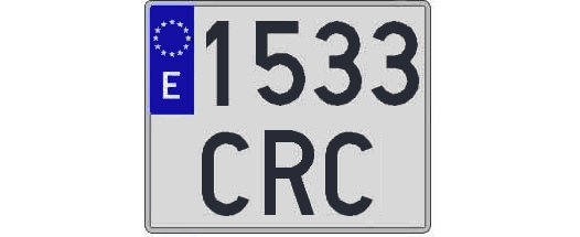 1533CRC matricula cuadrada