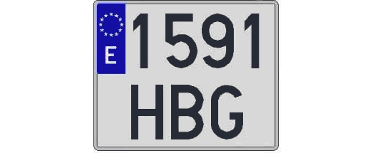 1591HBG matricula cuadrada