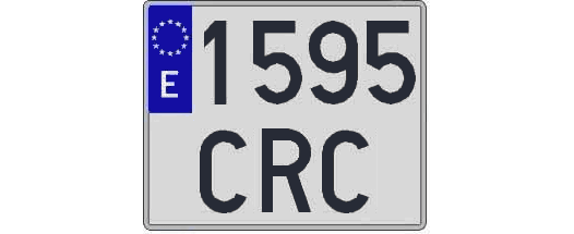 1595CRC matricula cuadrada