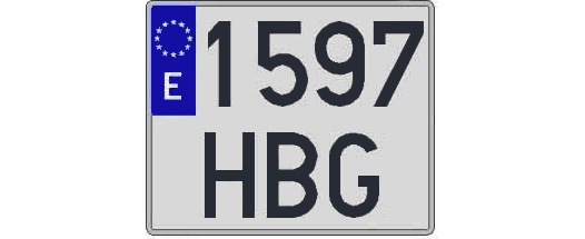 1597HBG matricula cuadrada