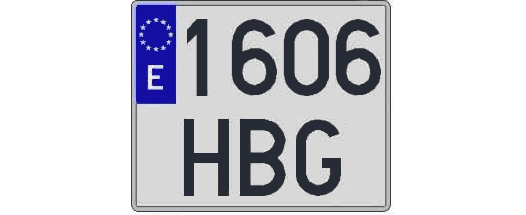 1606HBG matricula cuadrada