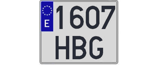 1607HBG matricula cuadrada