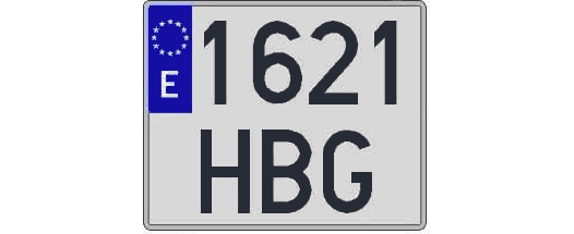 1621HBG matricula cuadrada