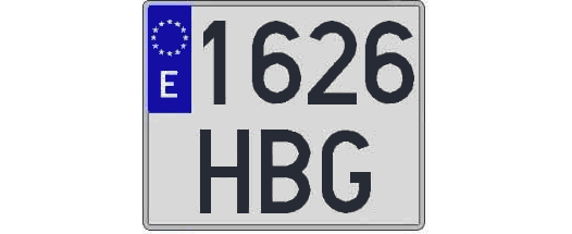 1626HBG matricula cuadrada