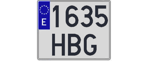 1635HBG matricula cuadrada
