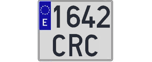 1642CRC matricula cuadrada