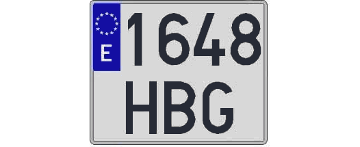 1648HBG matricula cuadrada