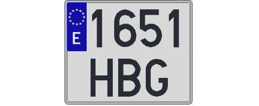 1651HBG matricula cuadrada