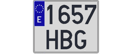 1657HBG matricula cuadrada