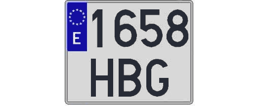 1658HBG matricula cuadrada