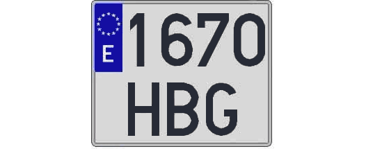 1670HBG matricula cuadrada