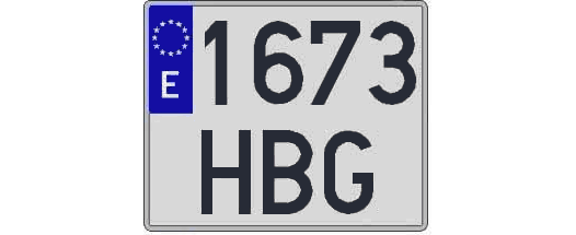 1673HBG matricula cuadrada