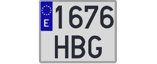 1676HBG matricula cuadrada