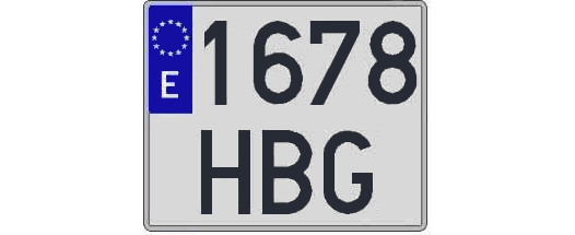 1678HBG matricula cuadrada