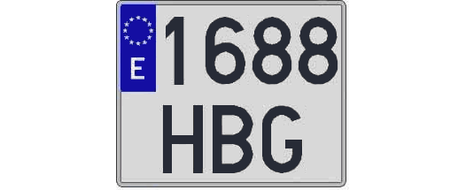 1688HBG matricula cuadrada
